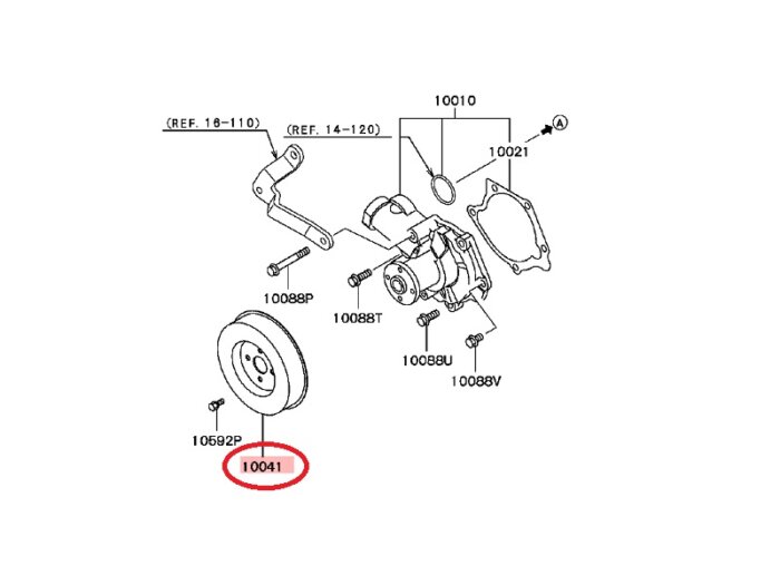 Mitsubishi Riemenscheibe Wasserpumpe - Evo 8/9 – Bild 3