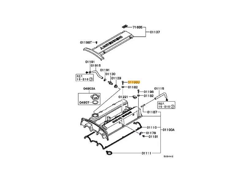 Schraube 6×30 Ventildeckel innen – Evo 4-9